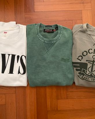 Lotto 3 Felpe Girocollo Brand Casual M/S