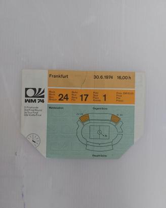 1974 BIGLIETTO MONDIALI DI CALCIO