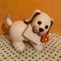 Thun cane con cartello