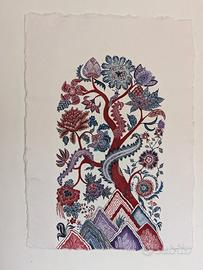 Dipinto originale a gouache su carta artigianale 