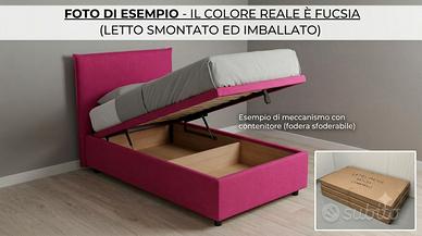 Letto singolo contenitore fucsia sfoderabile