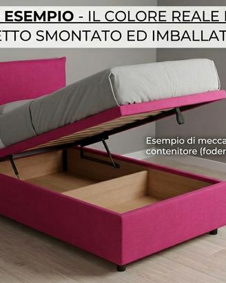 Letto singolo contenitore fucsia sfoderabile
