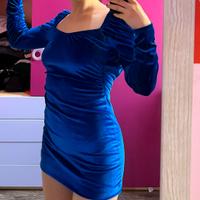 Mini dress velluto blu elettrico – taglia M