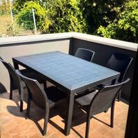 Tavoli sedie in rattan inballati