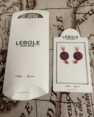 Orecchini Lebole pitonato rosa