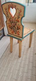 Sedia decorata  stile tirolese 