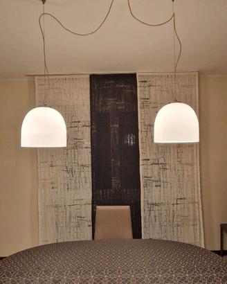 Coppia lampade  VISTOSI in vetro soffiato bianco