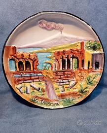 piatto artigianale Taormina dipinto a mano 