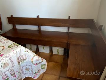 Panca angolare legno artigianale 116x206