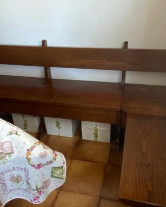 Panca angolare legno artigianale 116x206
