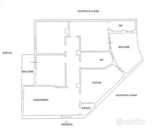 Ampio appartamento 120 mq con doppia esposizione