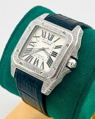 Cartier santos 100 xl diamanti ref. 2656