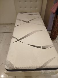 letto contenitore singolo e materasso memory