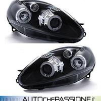 Gruppi ottici anteriori angel eyes neri per ABARTH