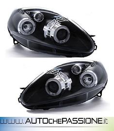 Gruppi ottici anteriori angel eyes neri per ABARTH