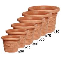 Vaso Tondo Festonato 40/60/80+ bianco/Terracotta D