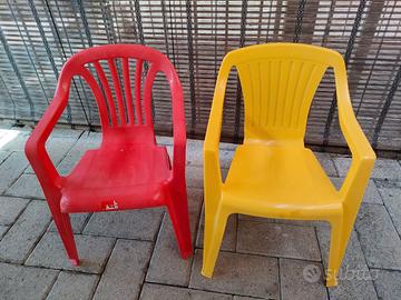 Sedie plastica bambino gialla e rossa