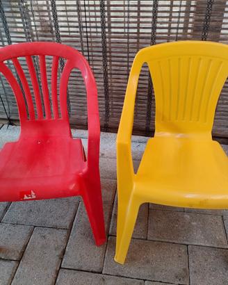 Sedie plastica bambino gialla e rossa