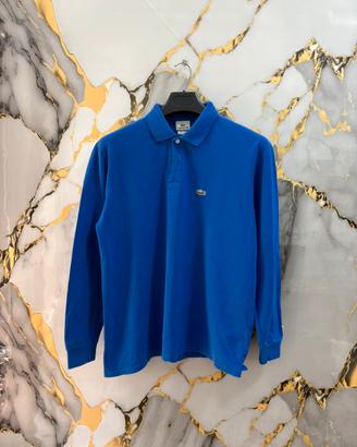 Polo lacoste manica lunga blu taglia M