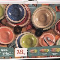 Set 18 Piatti in ceramica multicolore