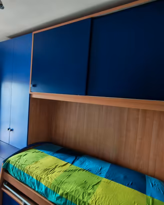 cameretta a ponte Blu compresa Libreria 3 ripiani