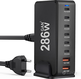 Caricatore USB Type C 8 porte GaN3 PD100W