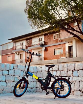 Bici  elettrica argento piuma
