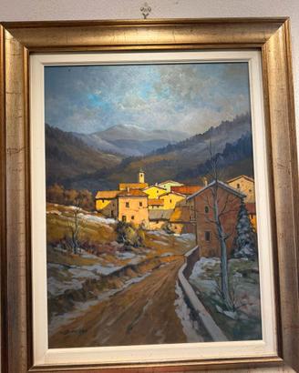 Dipinto di Gino Deserò - Paesaggio Montano