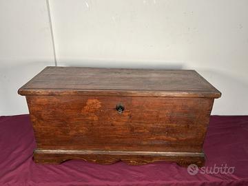 Cassapanca Antica In Legno Originale Vintage.