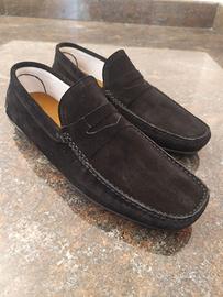Scarpe Uomo Mocassini Camoscio Nero numero 45