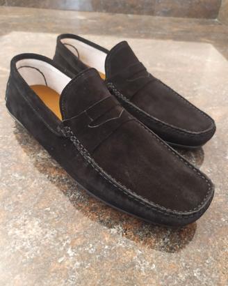 Scarpe Uomo Mocassini Camoscio Nero numero 45