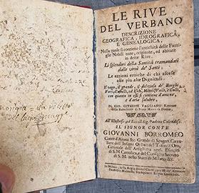 Libri antichi G.Vagliano Le rive del Verbano 1710