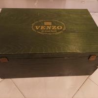 Scatola Vintage di Legno Verde scuro.