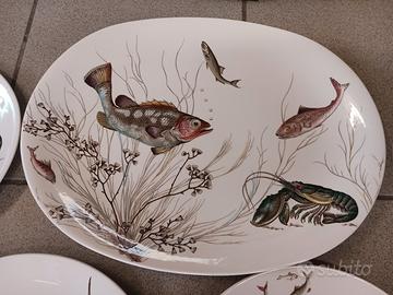 Servito 6 piatti Da pesce più vassoio