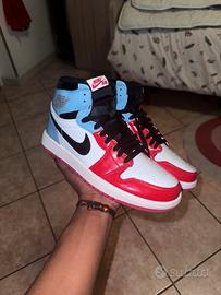 Air jordan 1 Retro high Azzurre/rosse/bianche