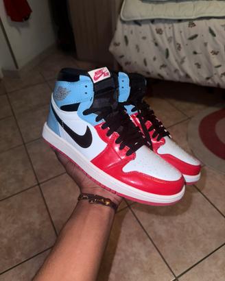 Air jordan 1 Retro high Azzurre/rosse/bianche