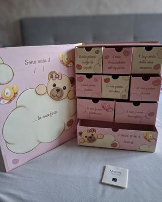 Scatola ricordi THUN rosa con Teddy