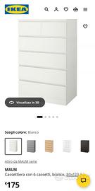 Cassettiera Ikea modello Malm 