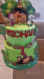Torta finta Masha e Orso