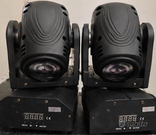 🎭 Coppia Mini Teste Mobili LED 20W DMX Profess.