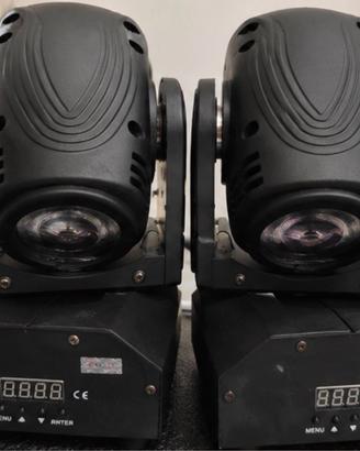 🎭 Coppia Mini Teste Mobili LED 20W DMX Profess.