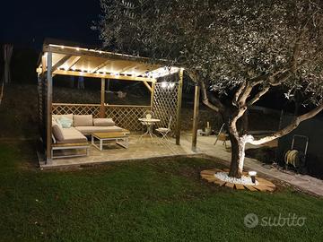 Gazebo in legno completo 4x3m h:2,40