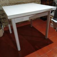 tavolo bianco allungabile legno 1mt x 1mt