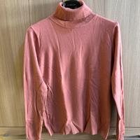 Dolcevita rosa con lana e cotone