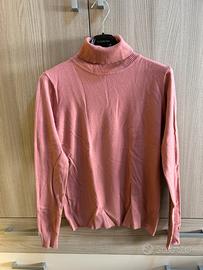 Dolcevita rosa con lana e cotone