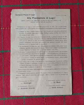Volantino Lugo - tifo - 2^ guerra - Geislinger