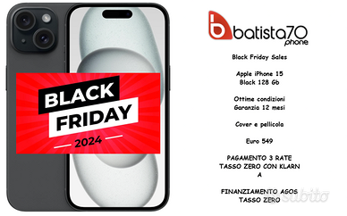 Black Friday 2024 Apple iPhone 15 Black 128 Gb