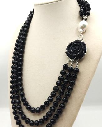 Collana ONICE e PERLA barocca