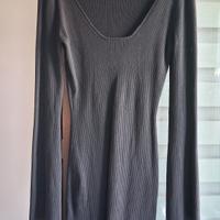 Abito H&M in maglia a coste nero