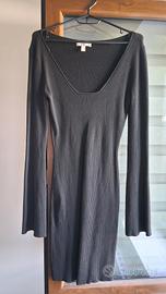 Abito H&M in maglia a coste nero